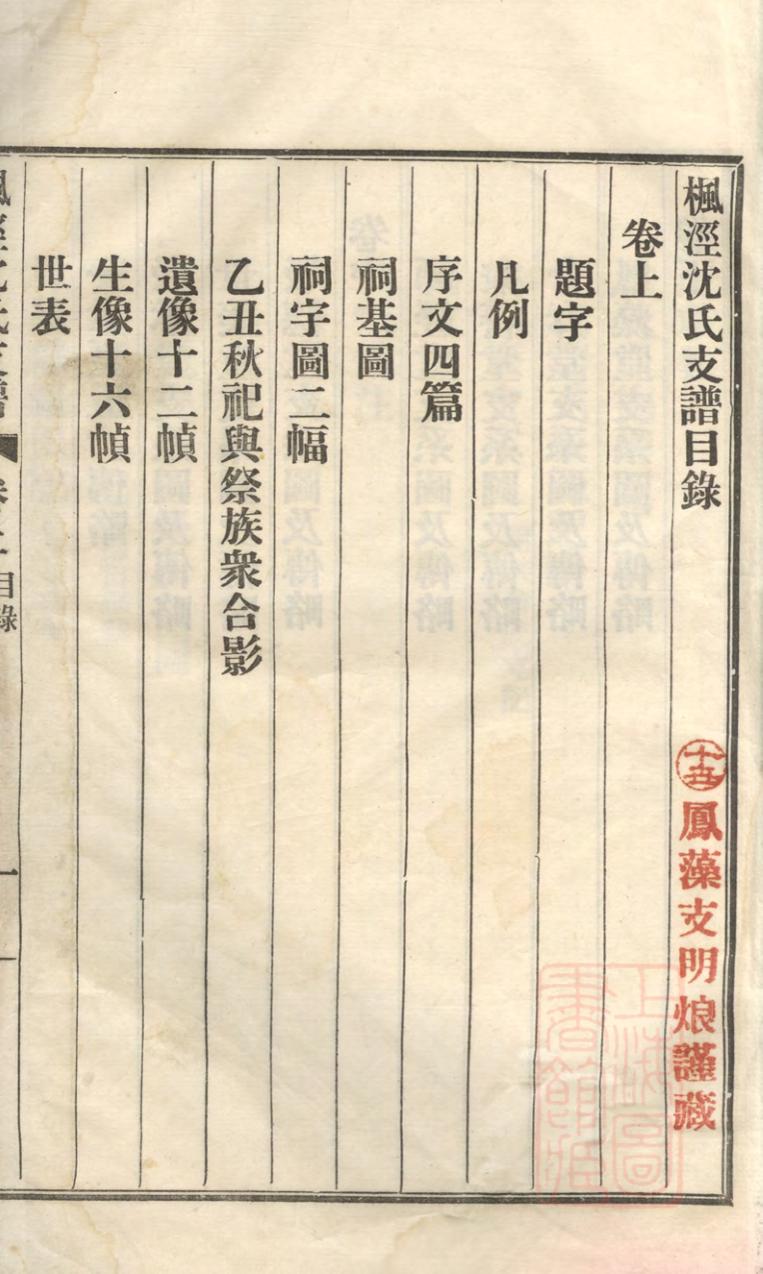 _枫泾沈氏支谱_