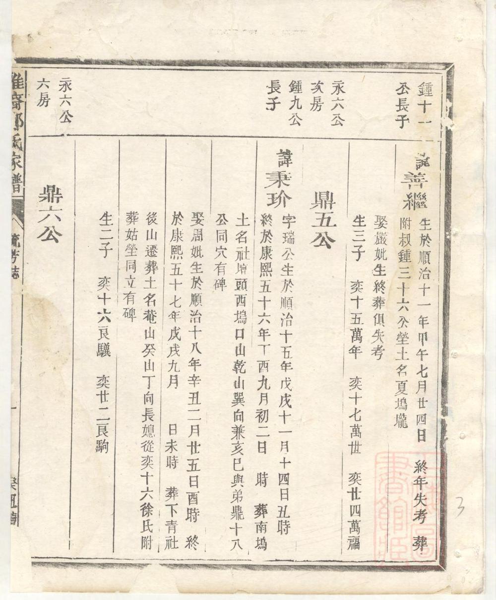 _淮裔郑氏家谱_