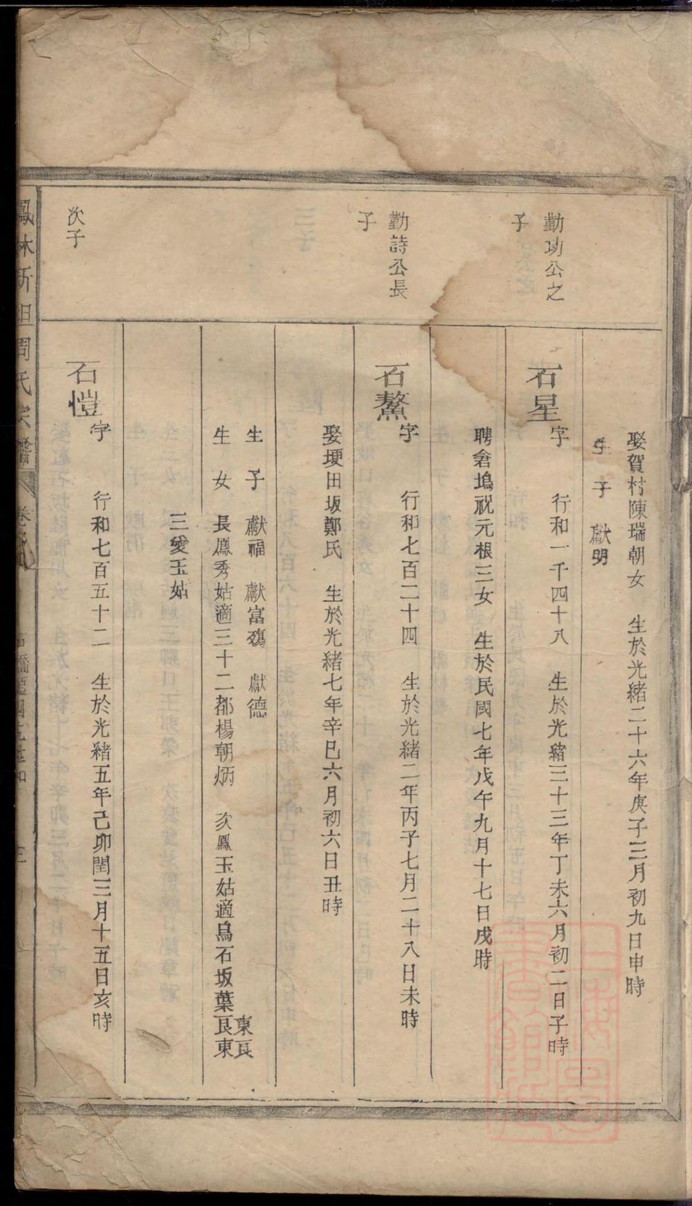 _凤林新坦周氏宗谱_