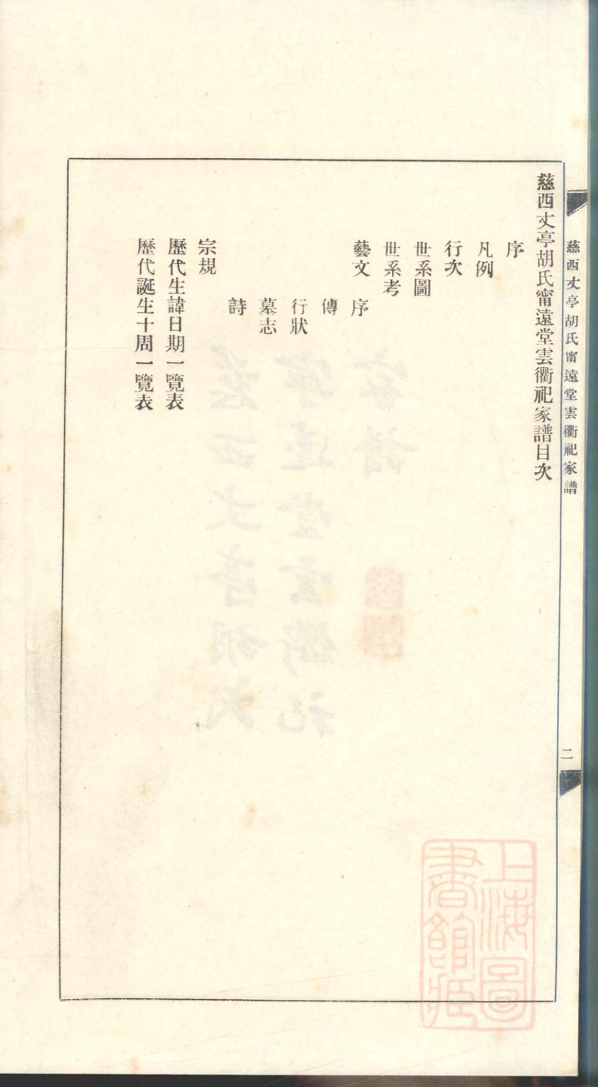 _慈西丈亭胡氏宁远堂云衢祀家谱_