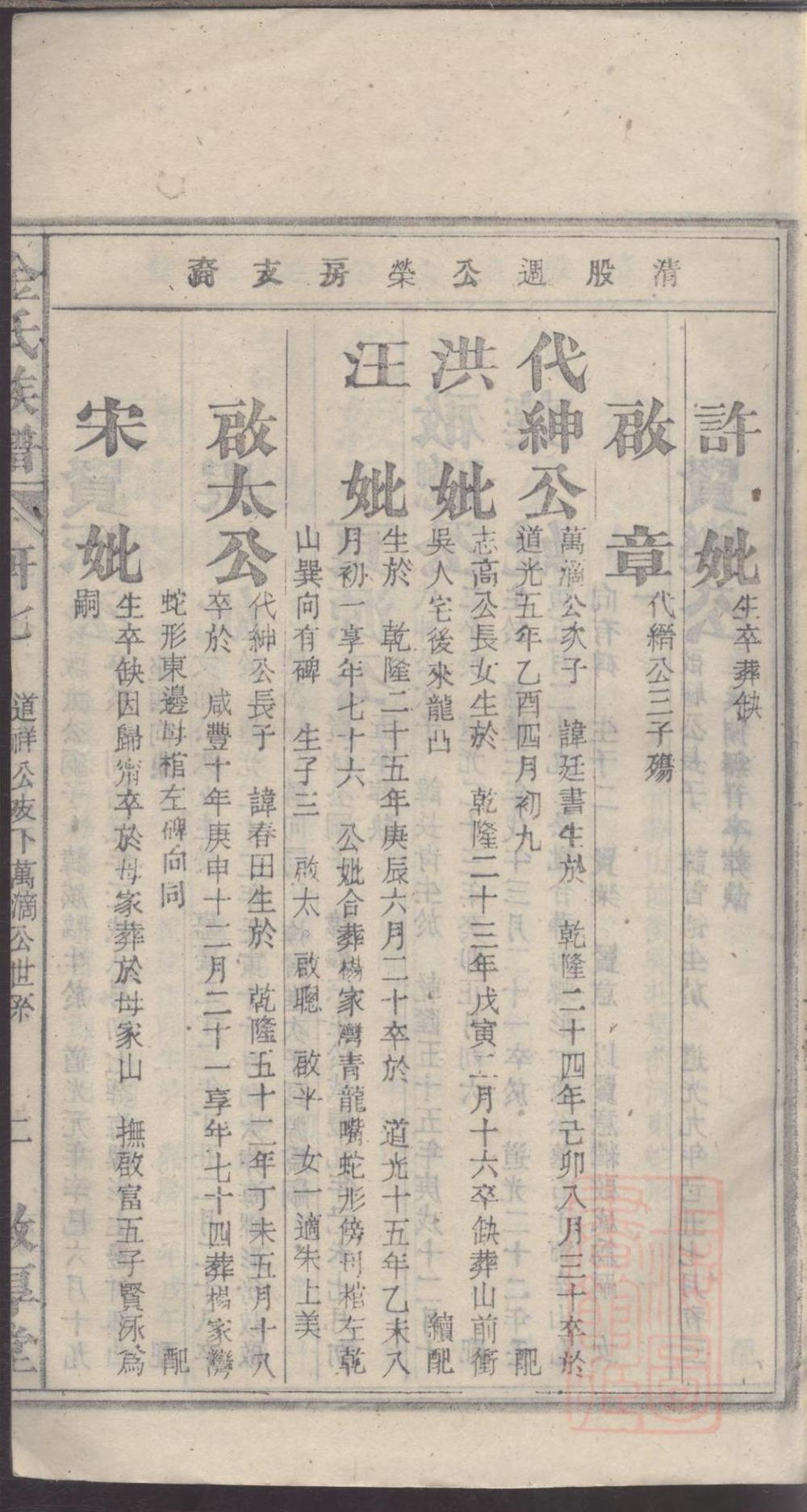 _灊阳金氏族谱_