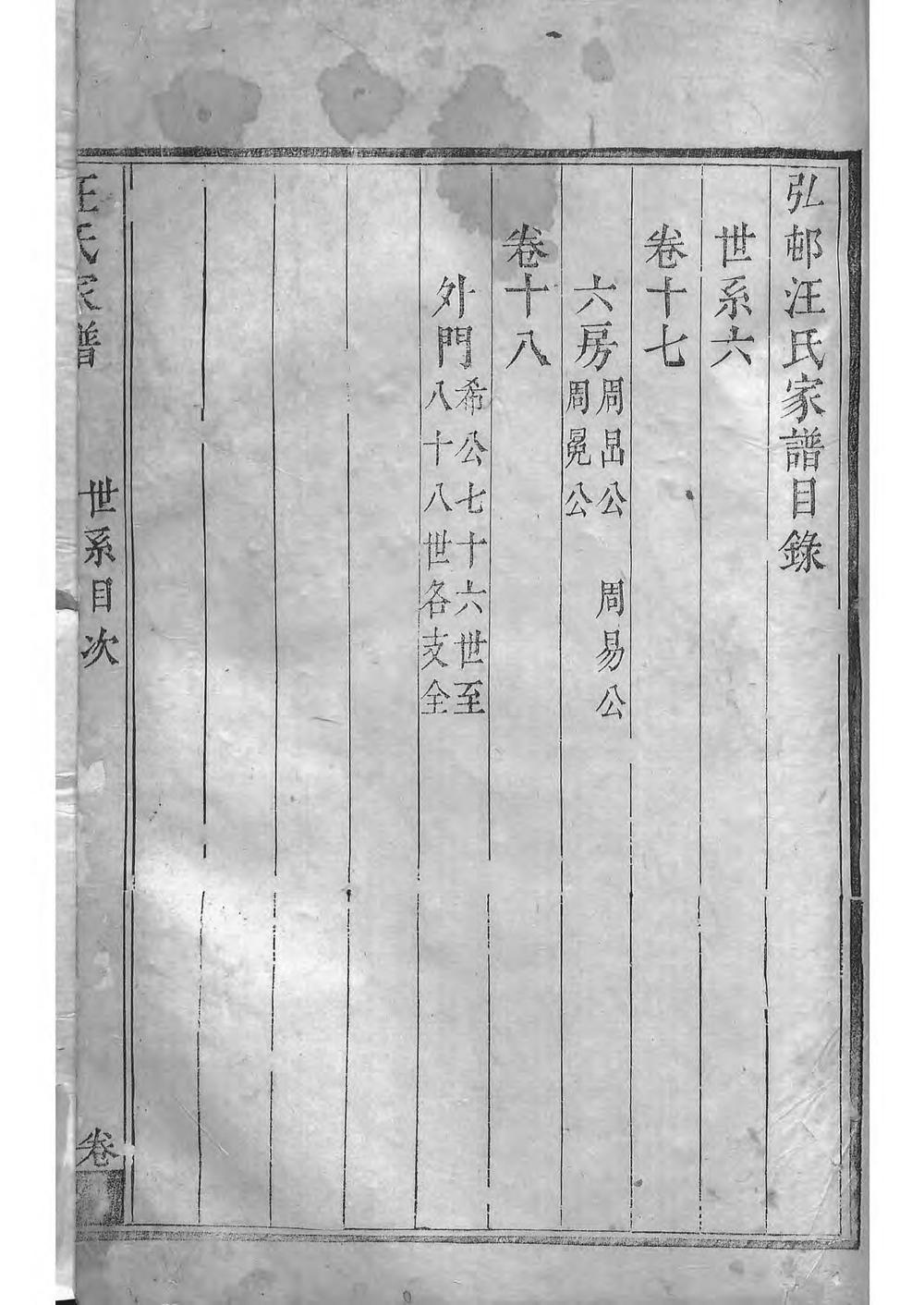 _弘村汪氏家谱_