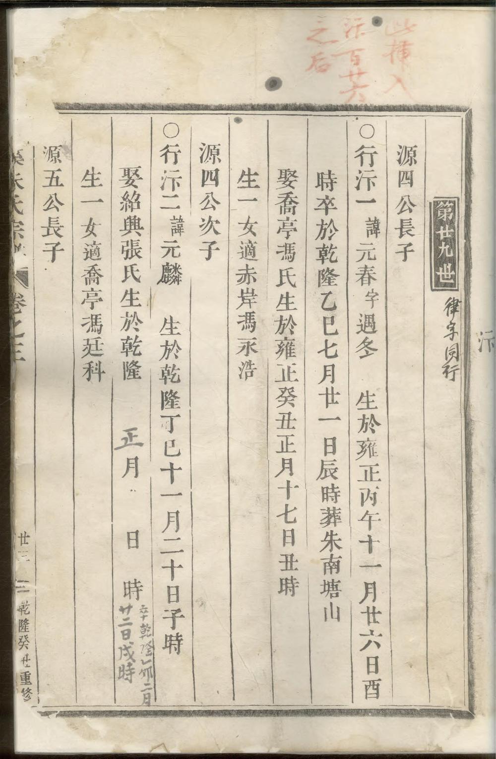 _薛溪朱氏宗谱_