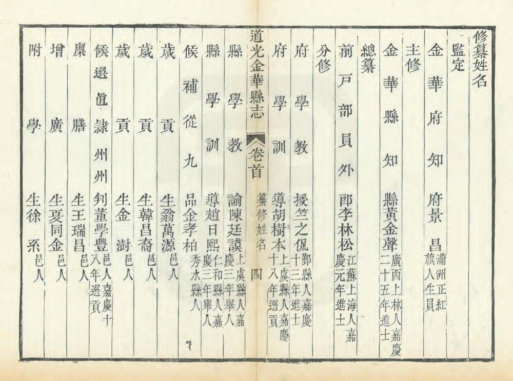 _道光金华县志_