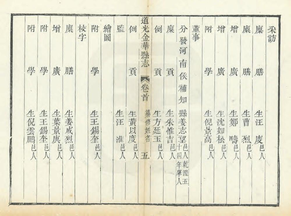 _道光金华县志_