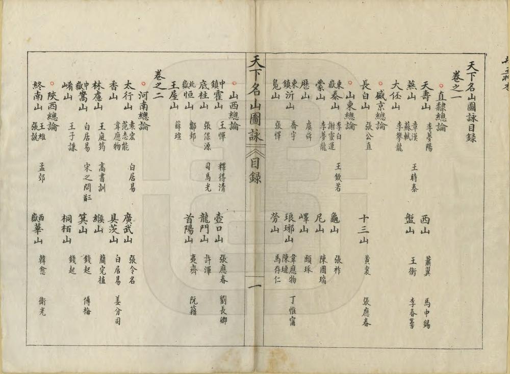 _天下名山图咏_