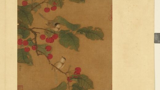 历代集绘册 宋马世昌樱桃黄雀.jpg