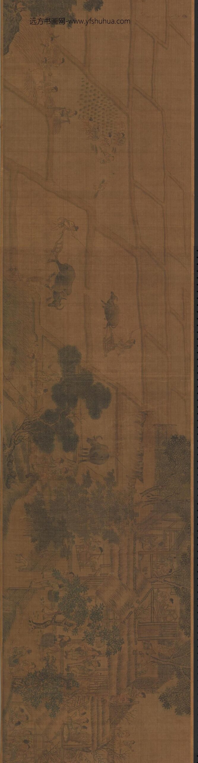 唐李思训耕渔图卷-_