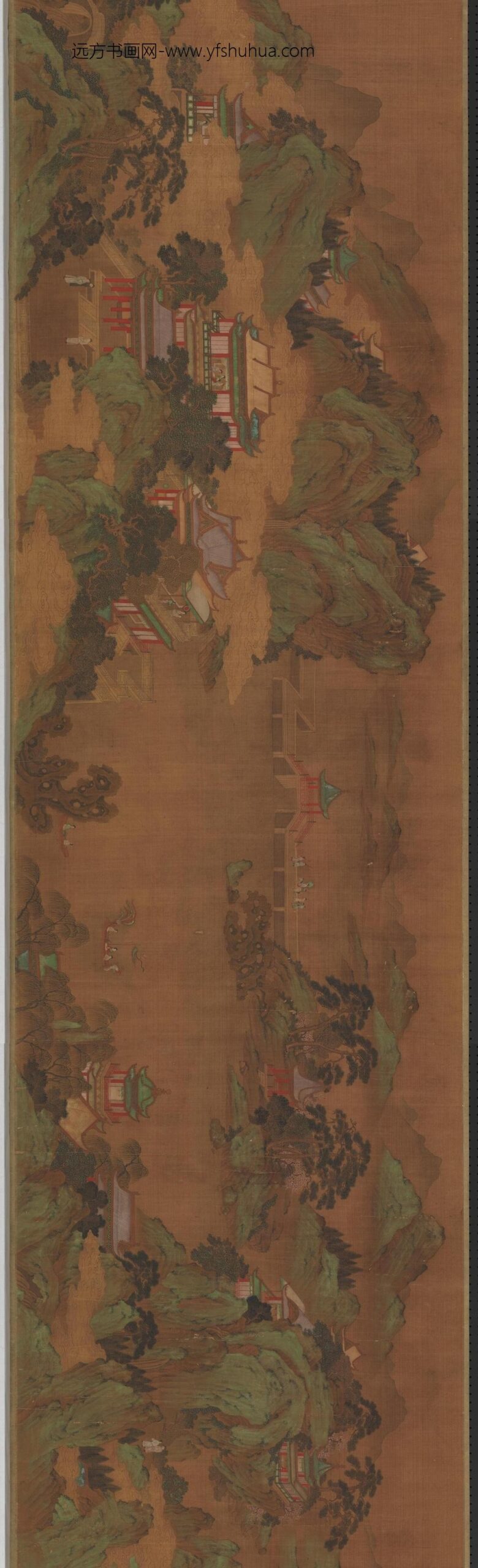 唐李昭道蓬莱宫阙图卷-_