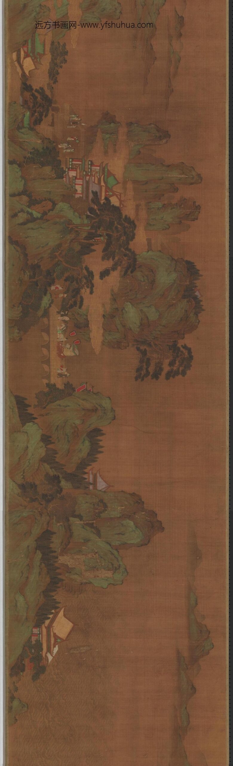 唐李昭道蓬莱宫阙图卷-_