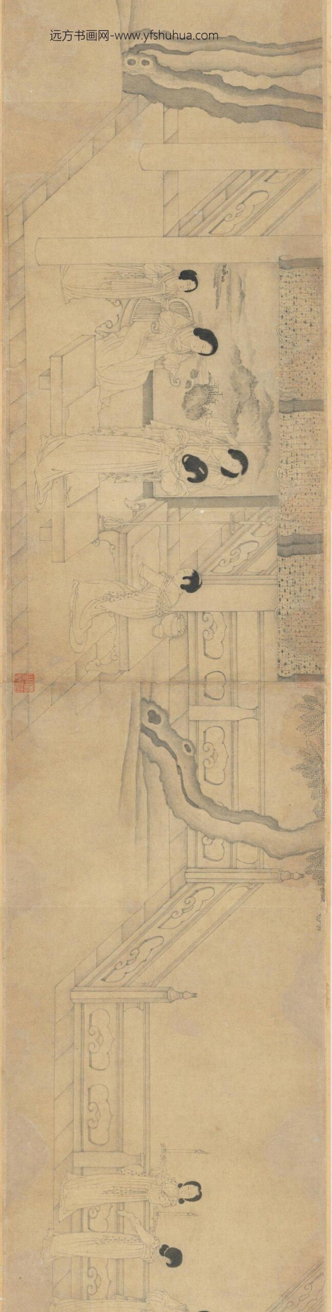 宋牟益捣衣图卷-_