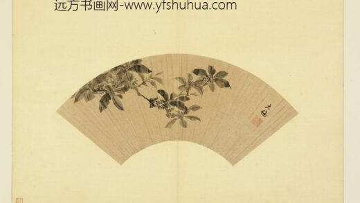 明人便面画册（一）册明程大伦墨画桂花.jpg