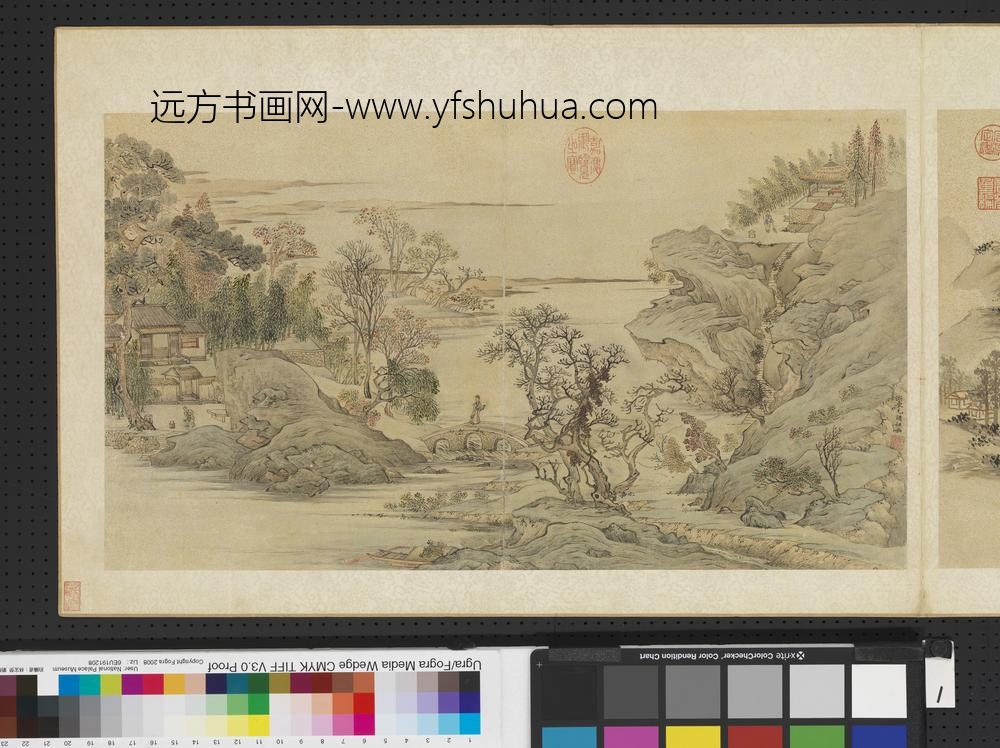 明人画幅集册-山桥杂树