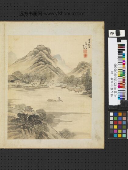 明人苏台古迹册 明葛旭胥江晚渡.jpg