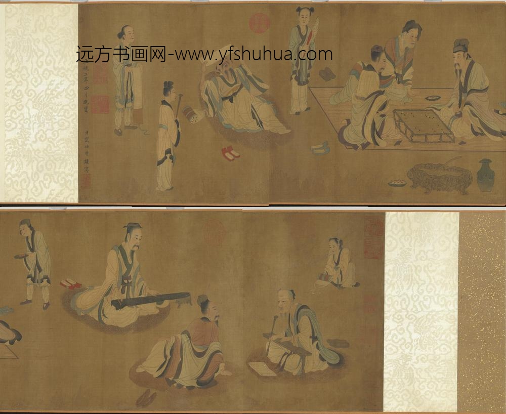 明刘仲贀七贤图卷-