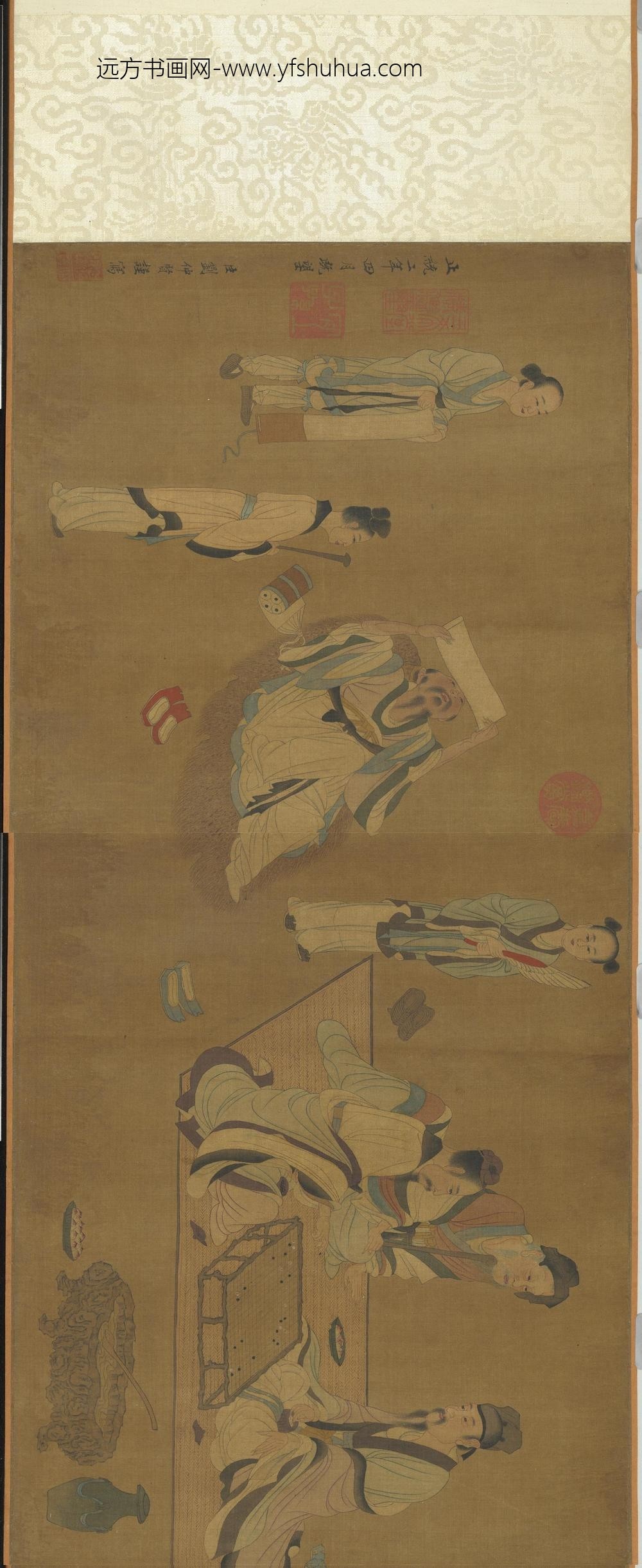 明刘仲贀七贤图卷-_