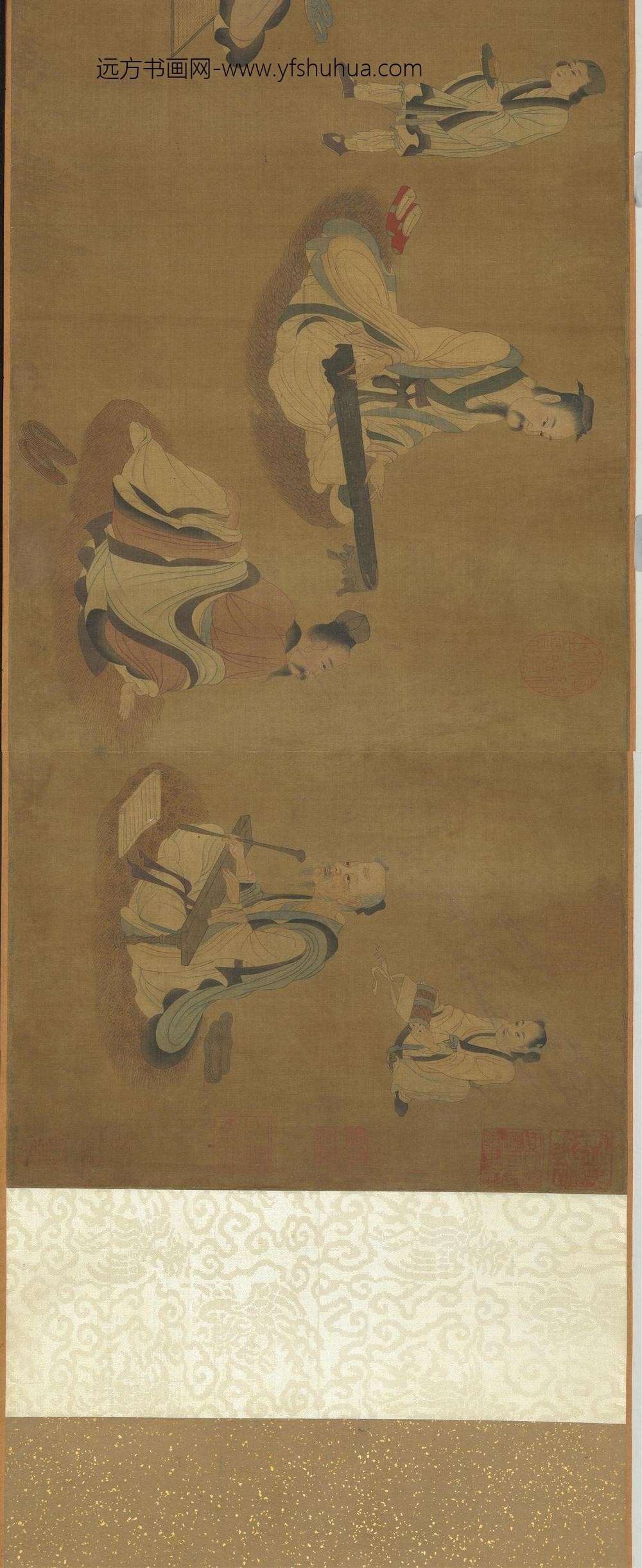 明刘仲贀七贤图卷-_