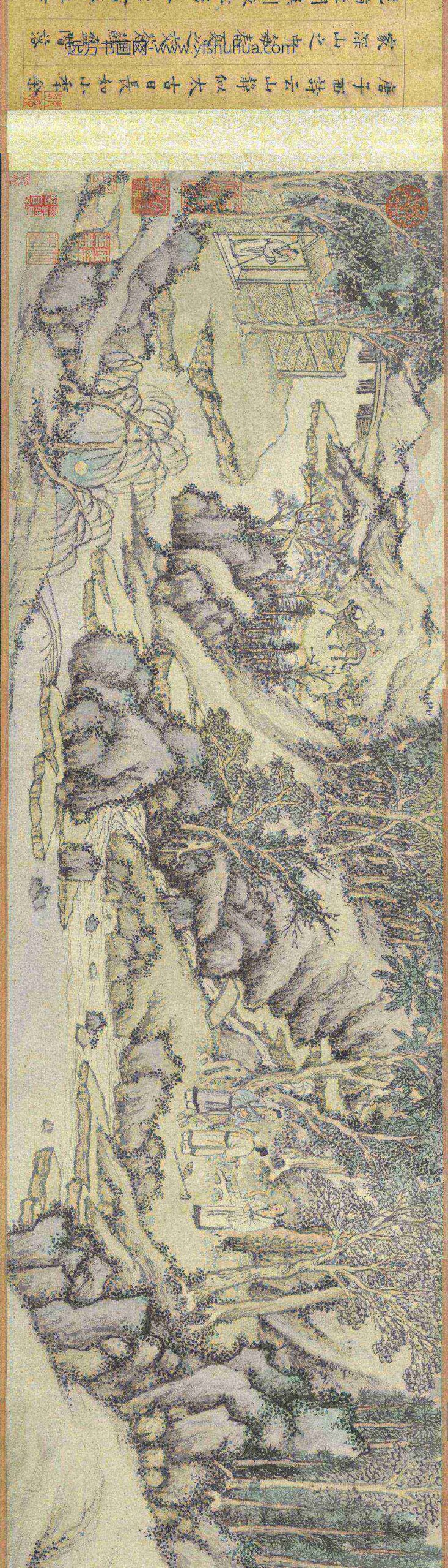 明彭年钱榖鹤林玉露一则书画合璧卷-_