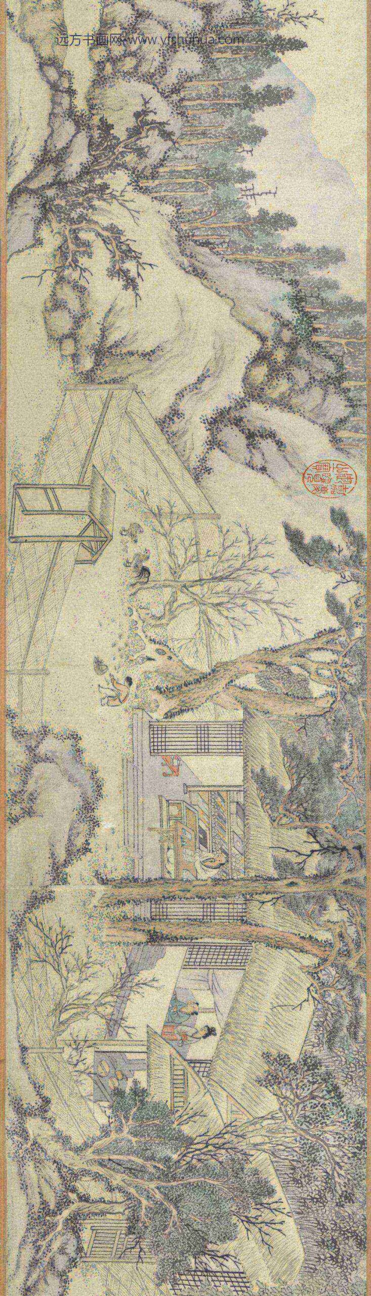 明彭年钱榖鹤林玉露一则书画合璧卷-_