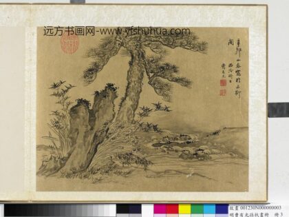 明曹有光孙杕画册 松竹水仙.jpg