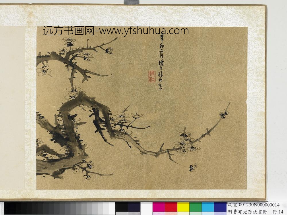 明曹有光孙杕画册册-画梅花