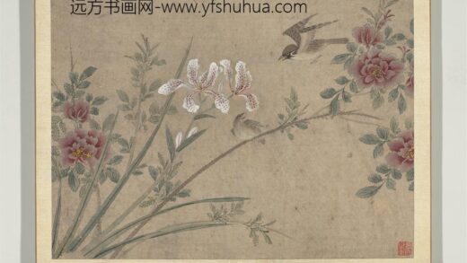 明林达花卉翎毛册 月季麻雀 2.jpg