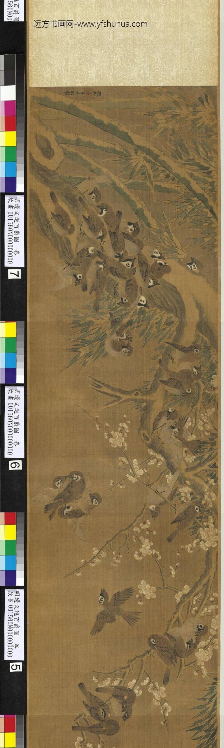 明边文进百爵图卷-_