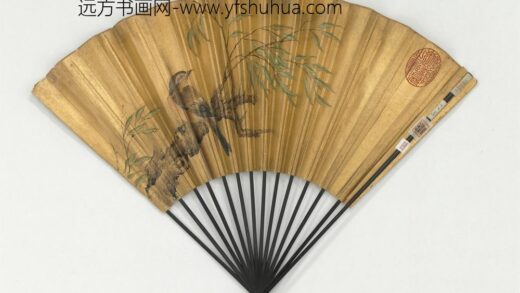 明边景昭画柳枝山鸟成扇 1.jpg