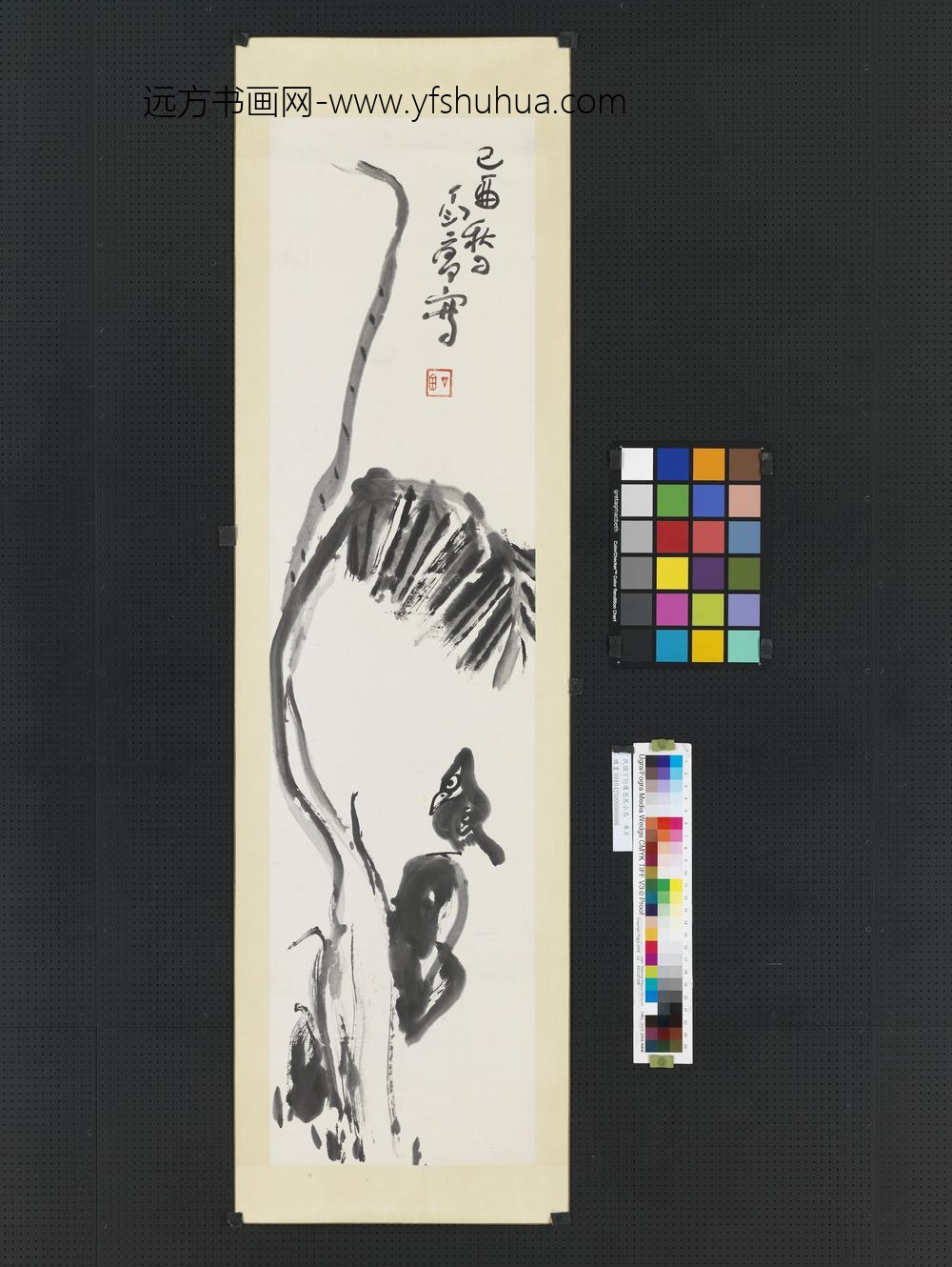 民国丁衍庸芭蕉小鸟单片