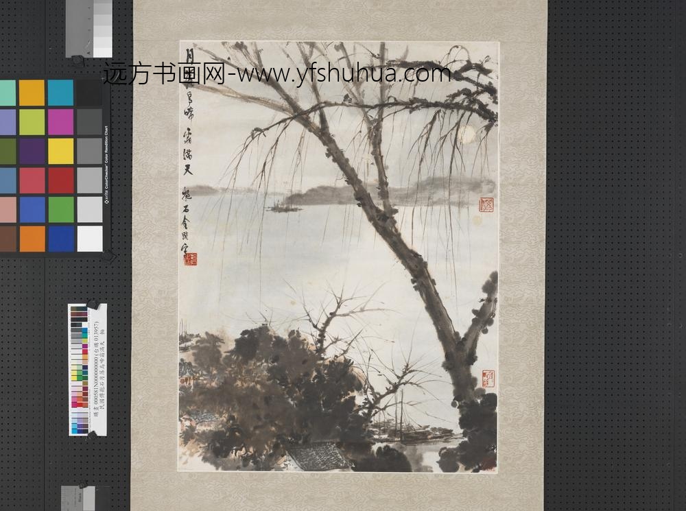 民国傅抱石月落乌啼霜满天轴