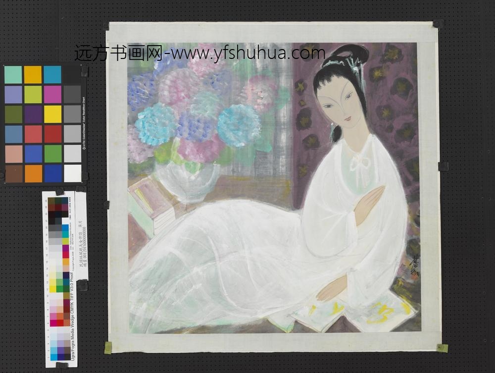 民国林风眠美女伴读单片