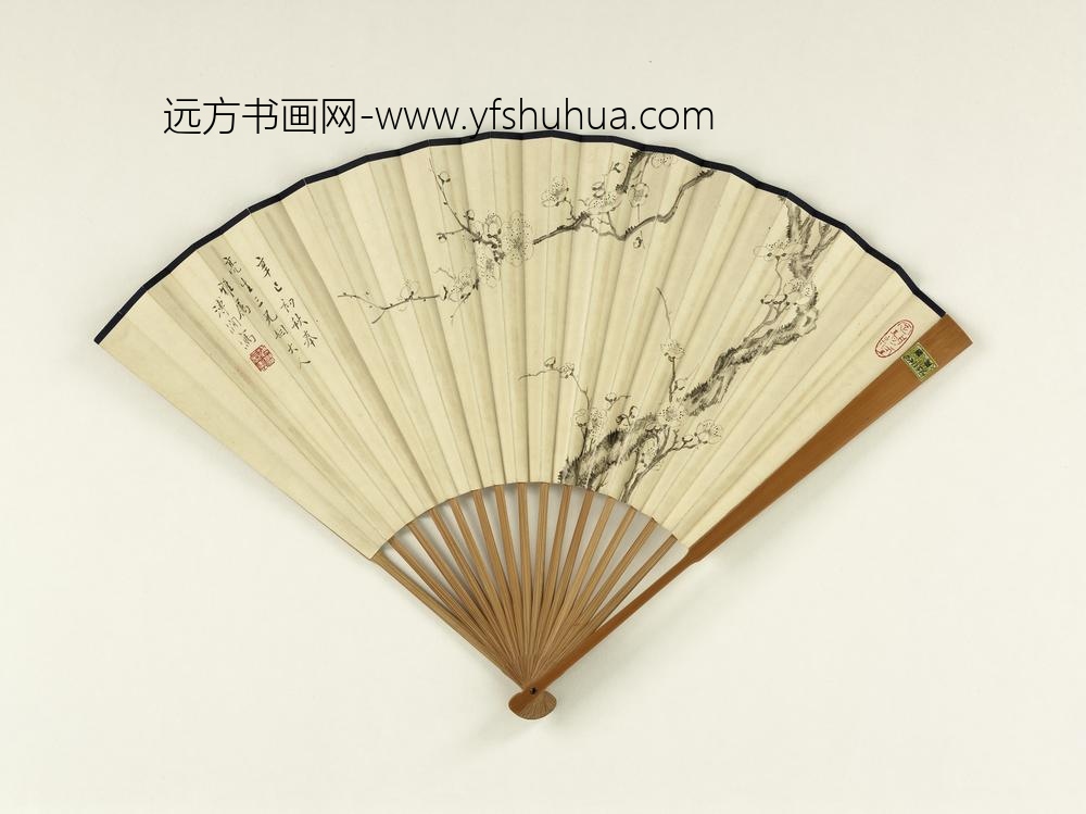 民国柳滨蔷薇喻长霖临书谱成扇-