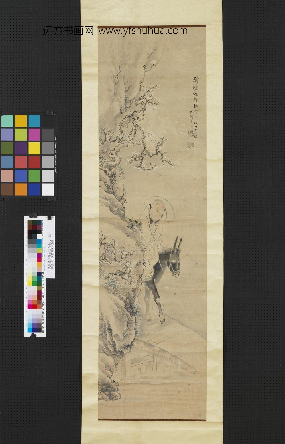 民国范侃卿驴与老人轴