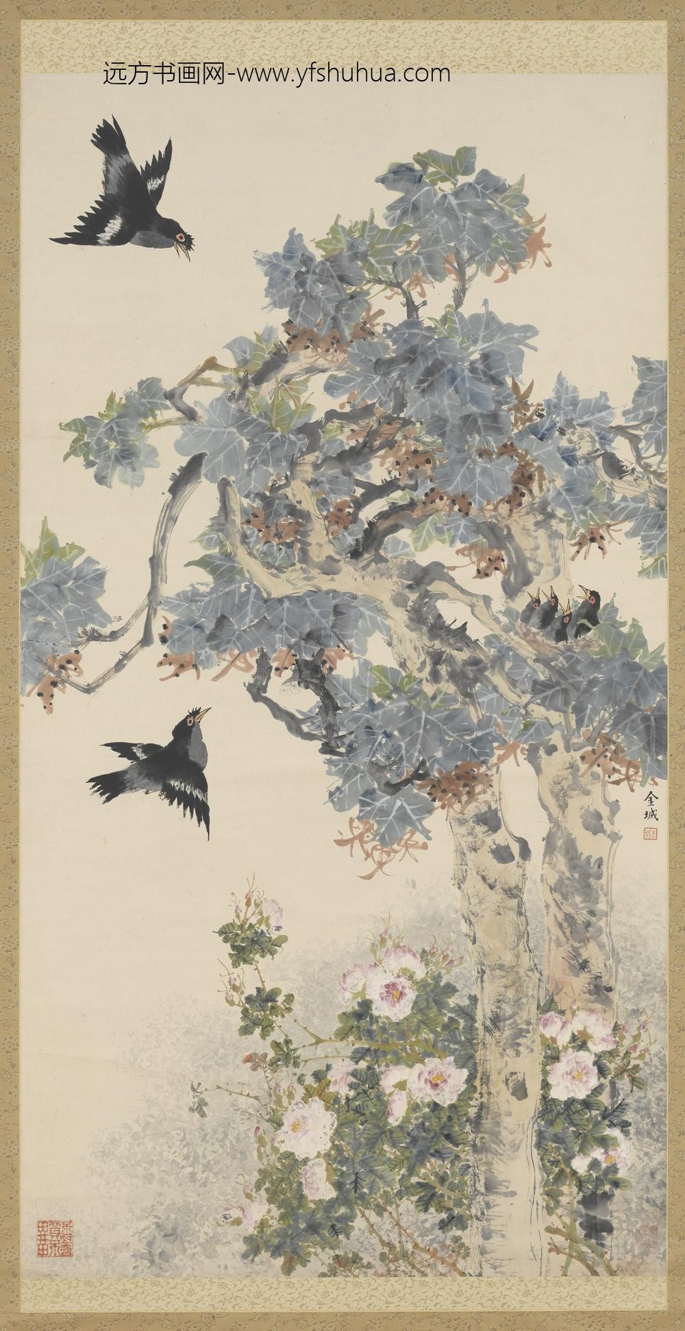 民国金城花鸟轴