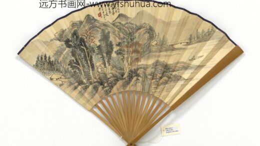 民国陈炯碧山过雨并行书七律成扇 1.jpg