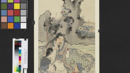 民国黄山寿人物四屏轴柴桑送酒 2.jpg