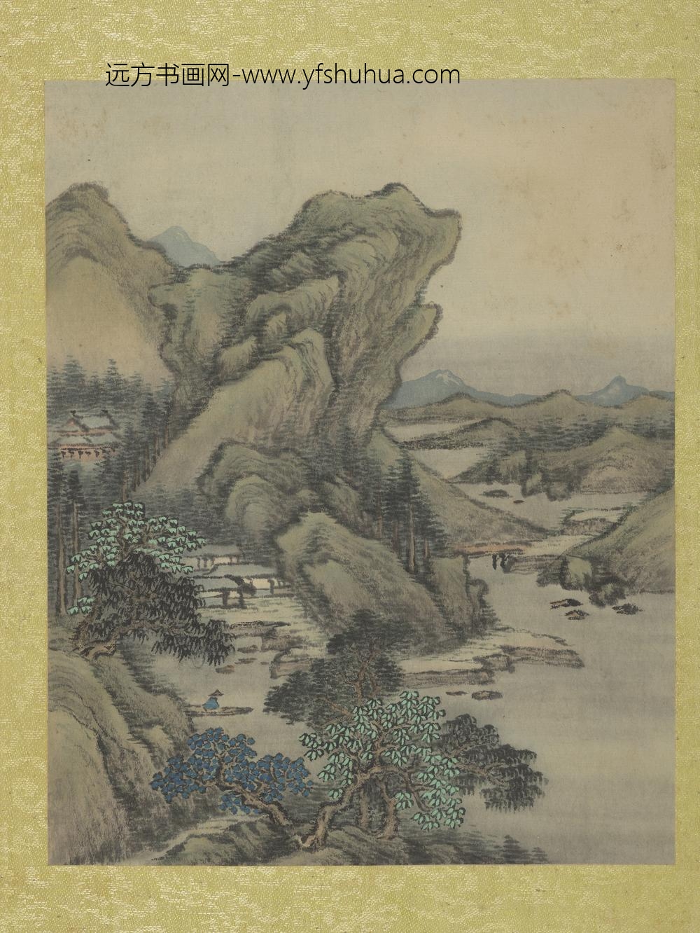 清允禧山水册-迭嶂松杉-