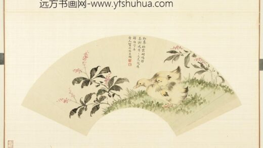 清花卉画册 清贺隆锡红蓼鸭雏.jpg