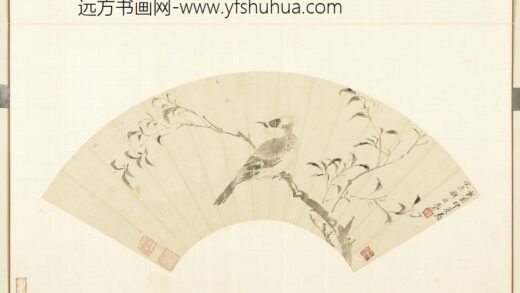 清花卉画册 清马眉杨柳白头.jpg