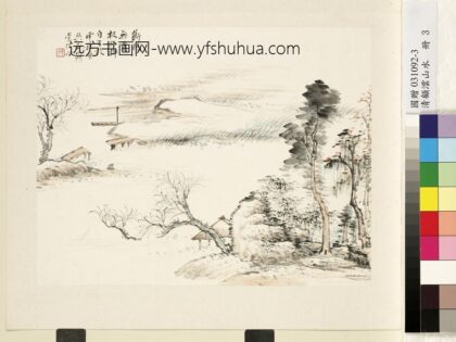 清顾澐山水册断桥卧柳 2.jpg