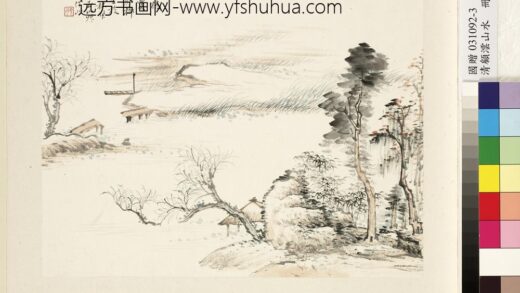 清顾澐山水册断桥卧柳 2.jpg