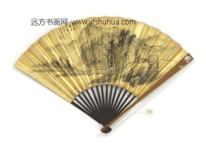 清顾澐山水潘钟瑞篆书呻吟语成扇 1.jpg