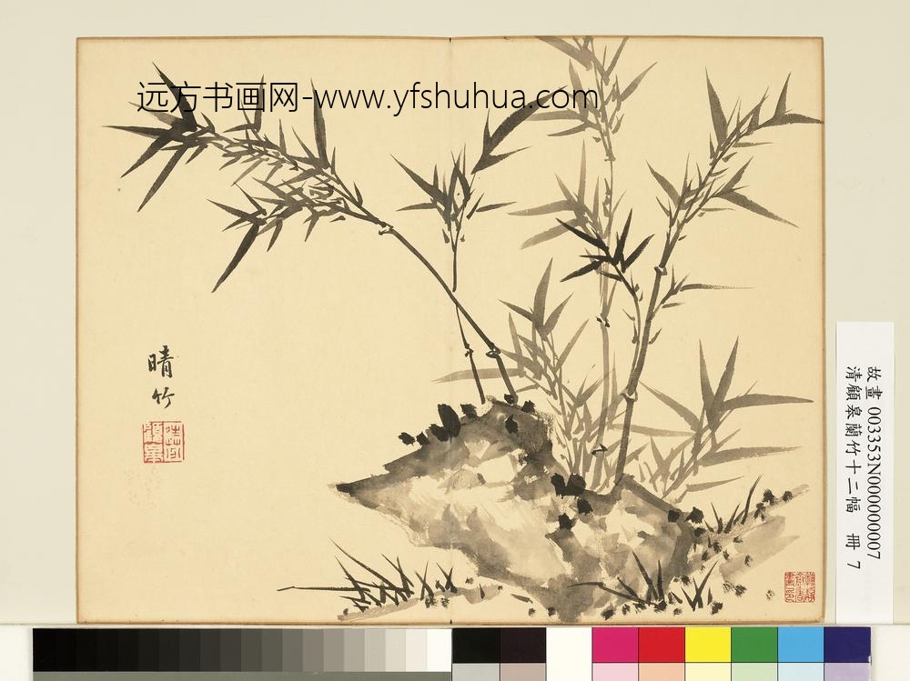 清顾皋兰竹十二幅册-画晴竹-