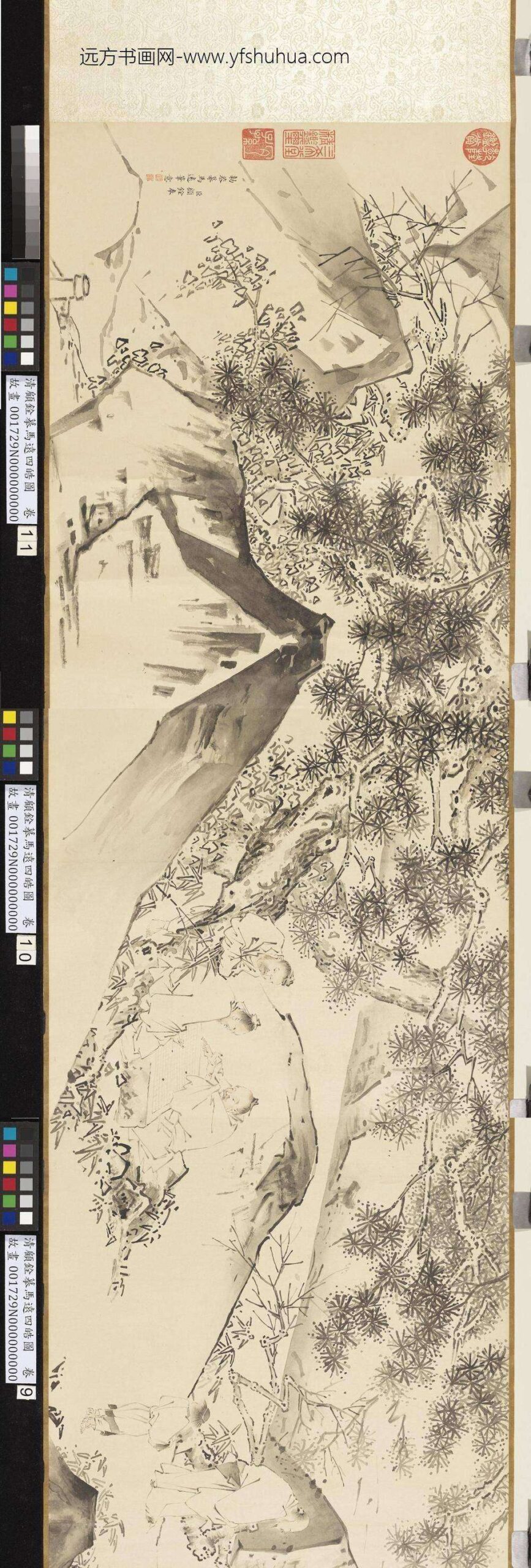 清顾铨摹马远四皓图卷-_