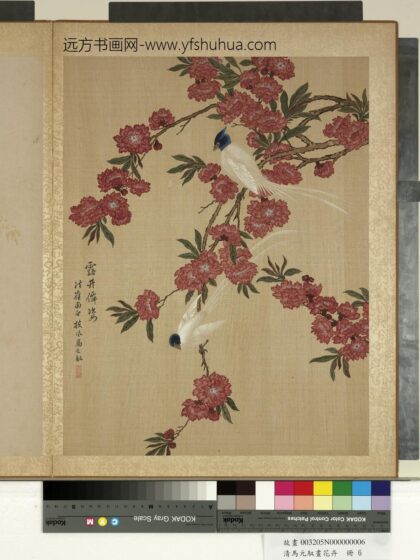 清马元驭画花卉册 碧桃寿带 2.jpg