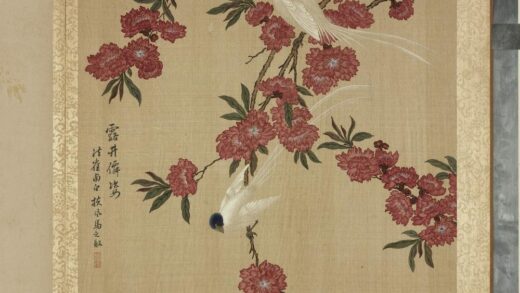 清马元驭画花卉册 碧桃寿带 2.jpg