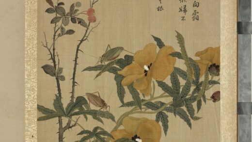 清马元驭画花卉册 秋葵螽斯 2.jpg