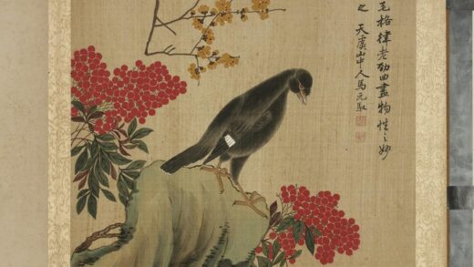 清马元驭画花卉册 蜡梅八哥 2.jpg