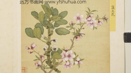 清马元驭花卉册 桃花蚕豆花 3.jpg