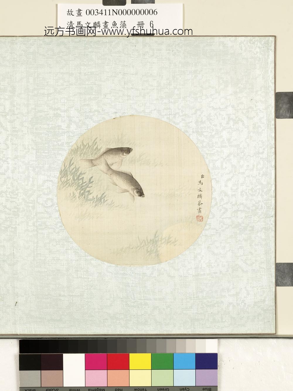 清马文麟画鱼藻册-鲫鱼-